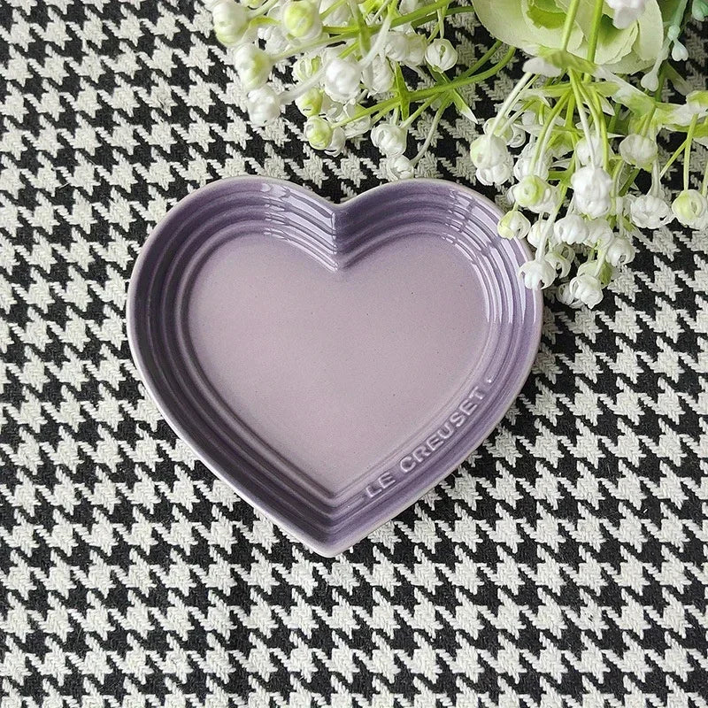 Ceramic Cat Bowl Extra Heart-Shaped Wide Anti Vomiting Stress Free Design12cm Durable Ceramic Pet Bowl for Small Cats & Dogs