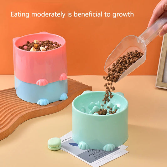 Cat slow food bowl small cat and dog anti-choking bowl neck protection design cat and dog feeding device pet supplies