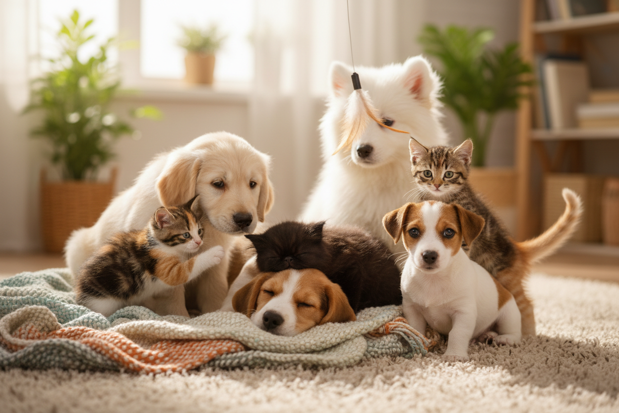 Puppies and Kittens with no Writing 